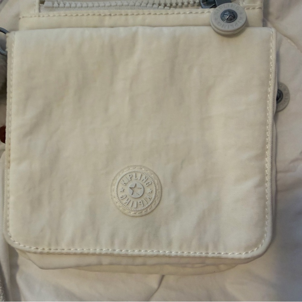 Kipling White  Nylon Crossbody Bag Adjustable Strap - Picture 3 of 8